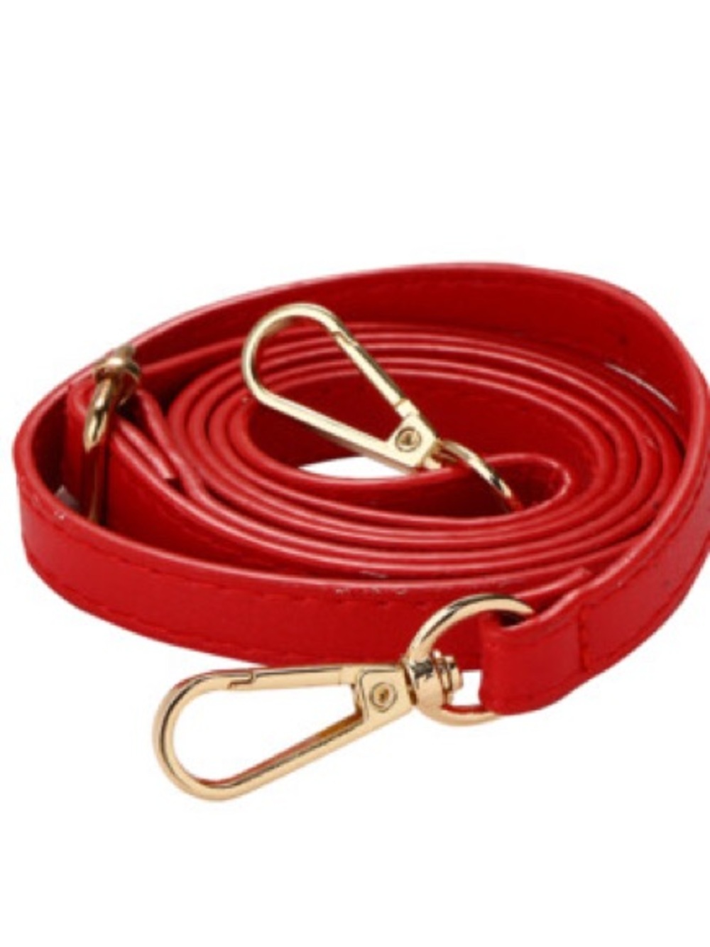 LMT: Red Adjustable Crossbody Strap with Gold Hardware and Matching Bag Charm - Picture 4 of 11